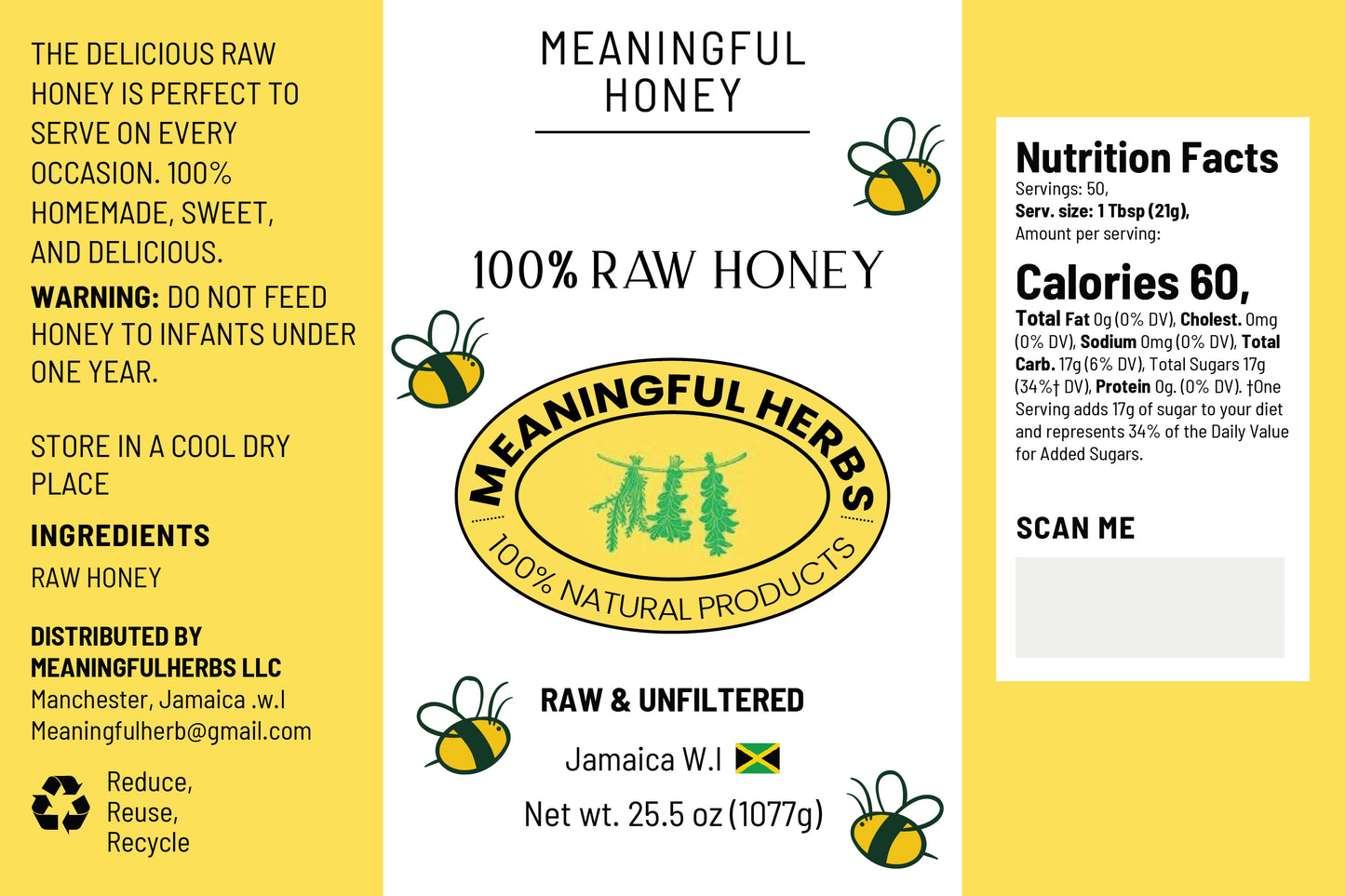 Organic Jamaican Raw Honey